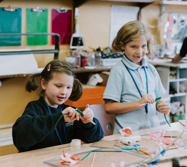 Elementary students enjoying their time in the Provident Charter Schools Makerspace.